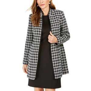 NWT Kasper Houndstooth Topper Jacket Full Zip 10P